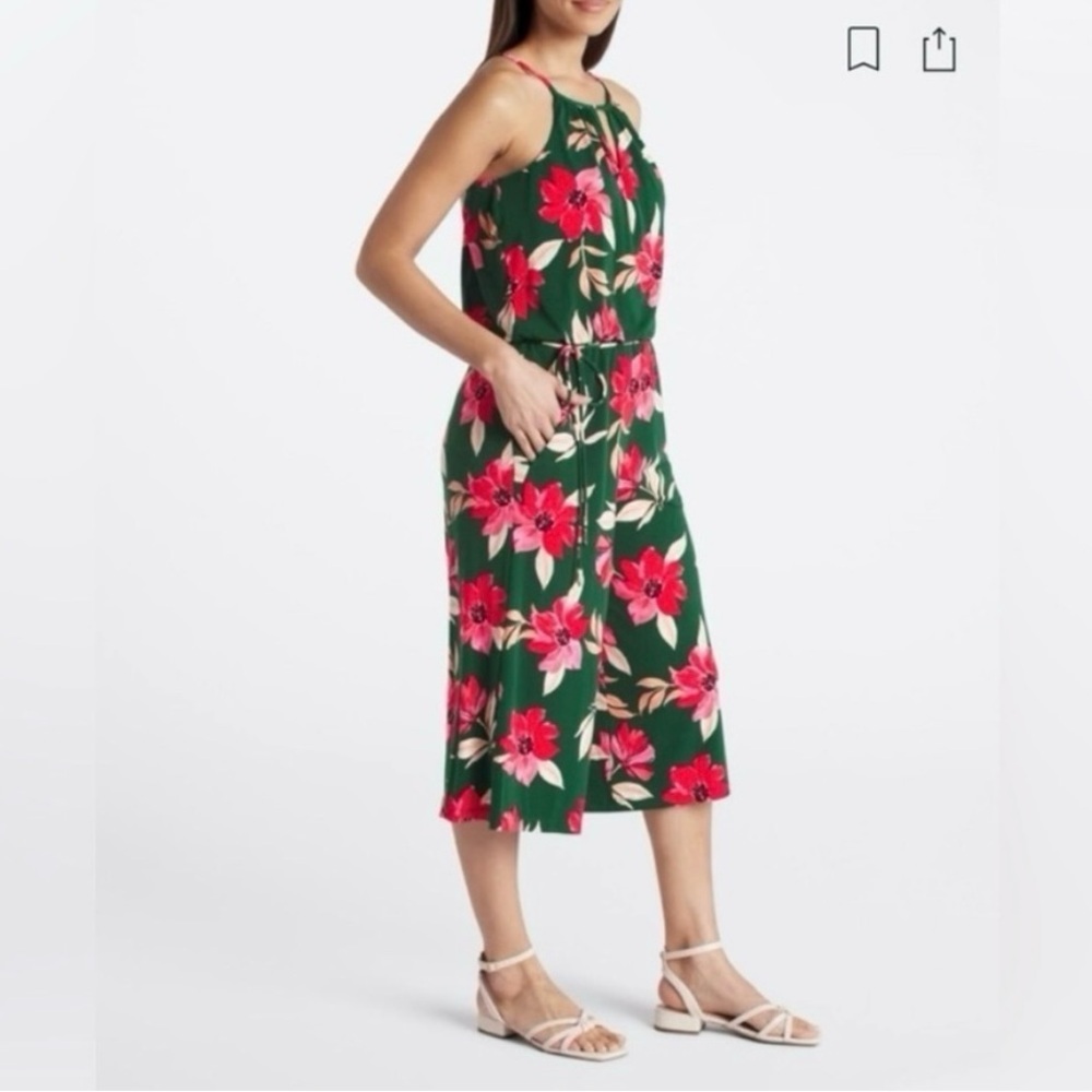 Maggy London Pink and Green Tropical Jumpsuit - Picture 4 of 5